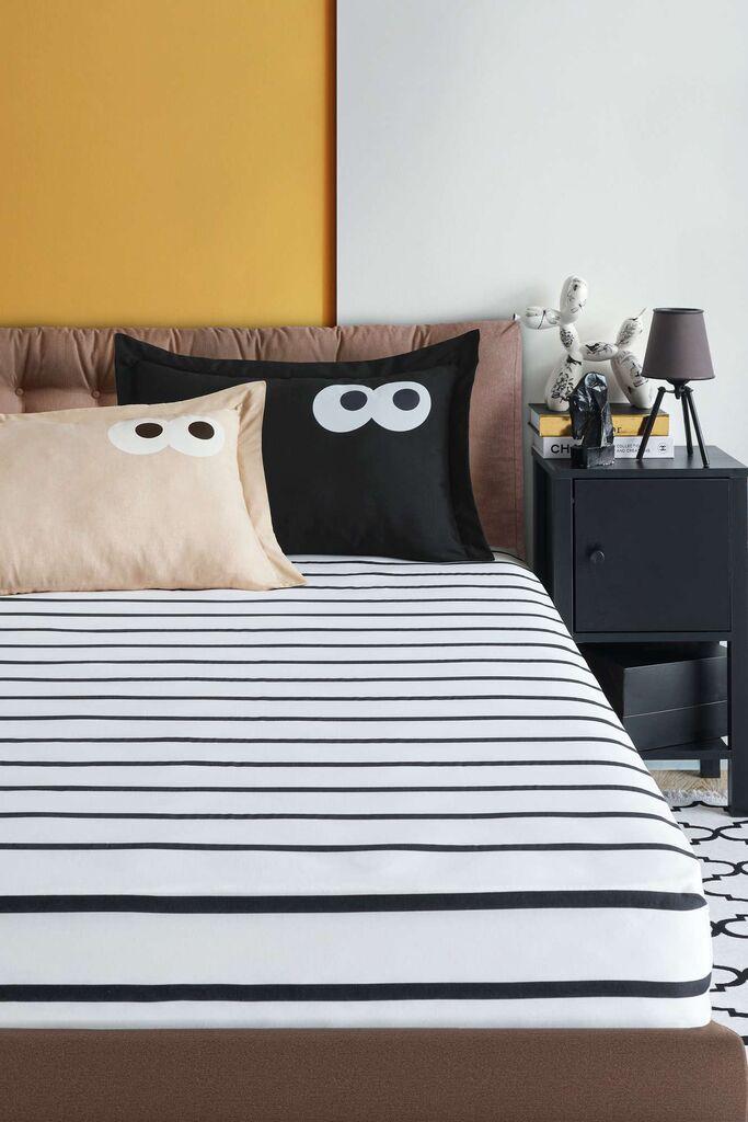 L'essentiel Maison set posteljine Smiješno, 160x220 cm, Crno-bijelo