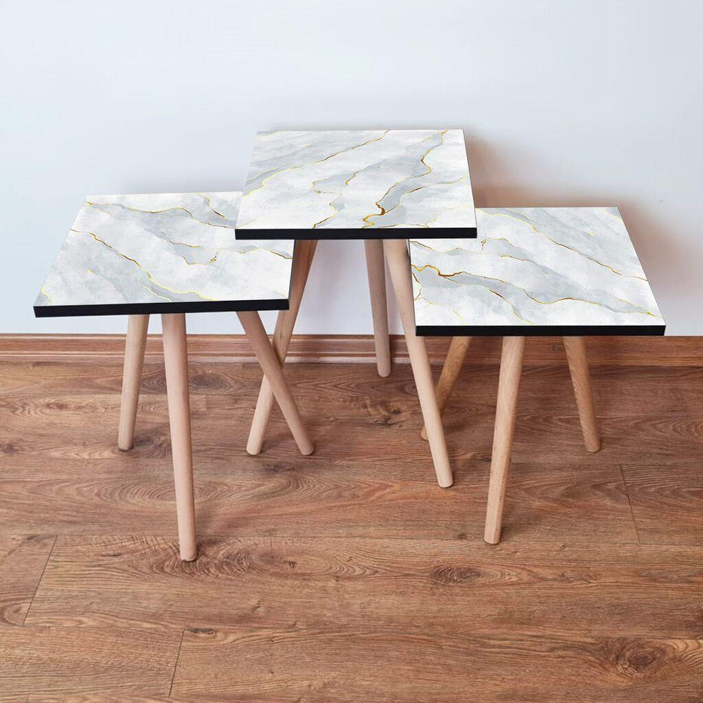 Hanah Home set stolića za kafu 3Shp161, 3 dijela, šareni