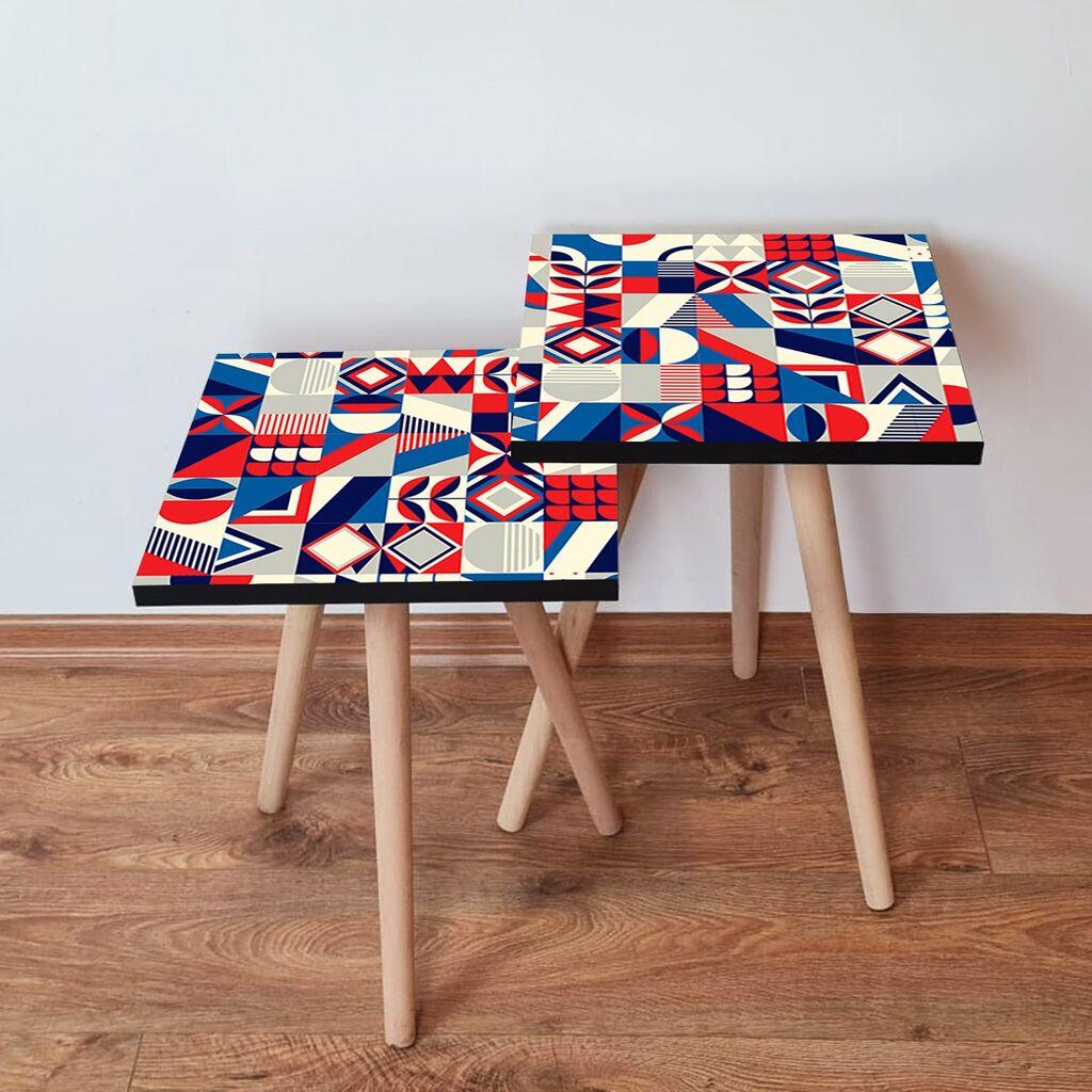 Hanah Home set stolića za kafu 2Shp433, 2 dijela, šareni