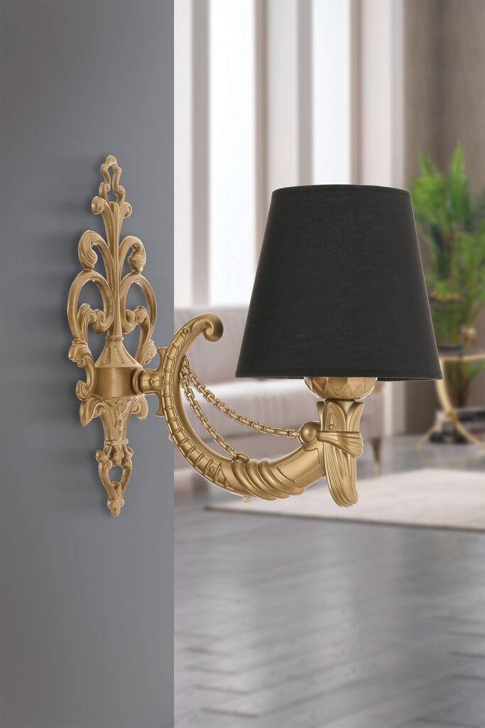 Opviq Zidna lampa Gloria, 15x10x13cm, IP20, Crna i zlatna boja