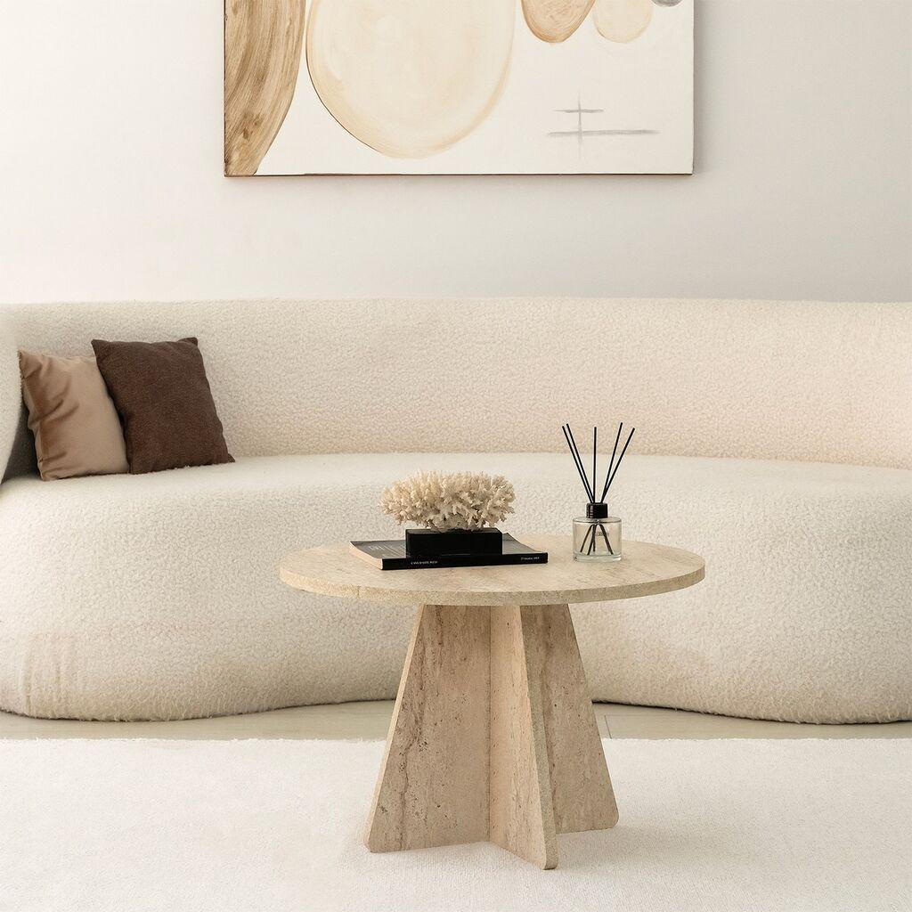 Hanah Home Club sto Gljiva, 60x40x60 cm, Krem