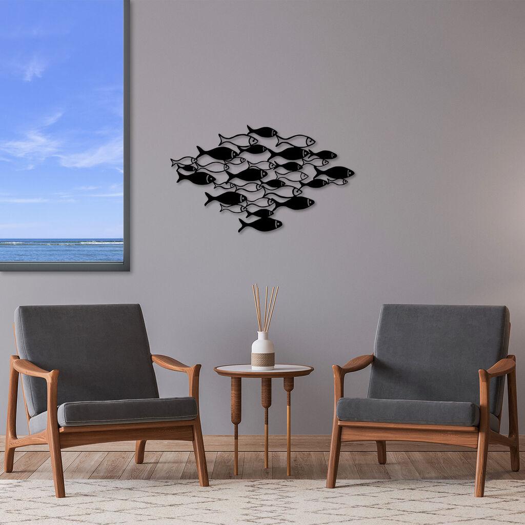 Wallity Zidna dekoracija Fishes-276, 41x70 cm, 1.5 mm, Crna