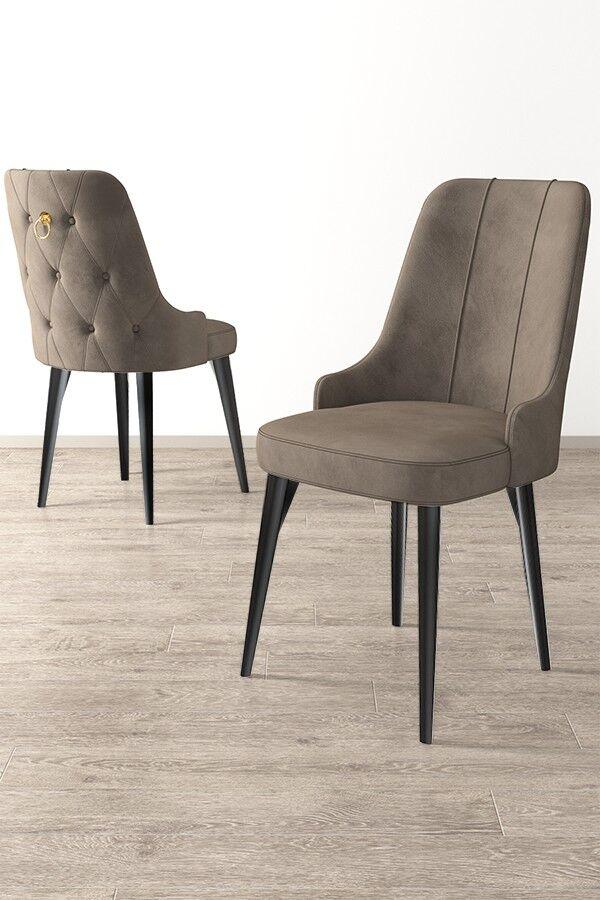 Hanah Home Newa set stolica, 46x94x46 cm, 6 dijelova, crno-smeđa