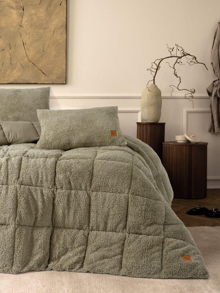 L'essentiel Maison set posteljine Pelus, 155x215 cm, zelena