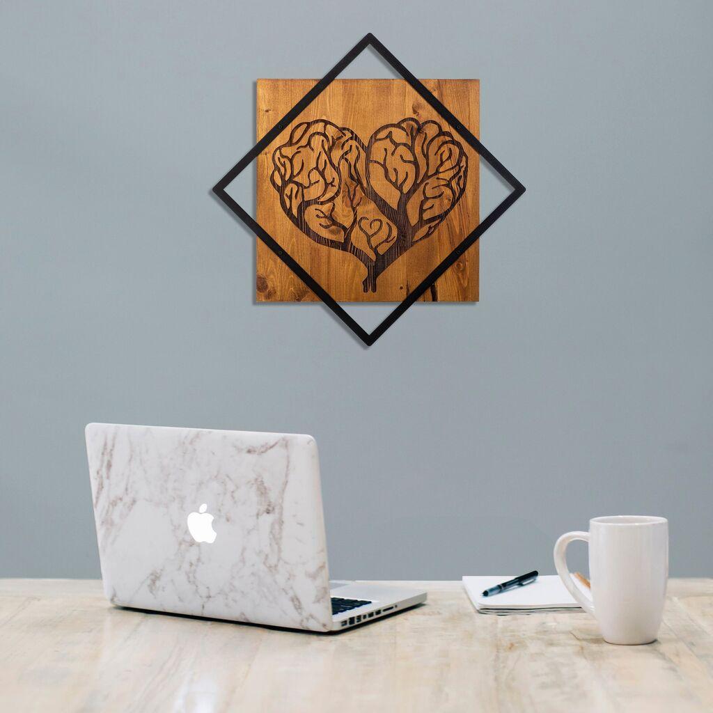 Wallity Zidna dekoracija Tree Heart, 54x54 cm, Smeđe boje