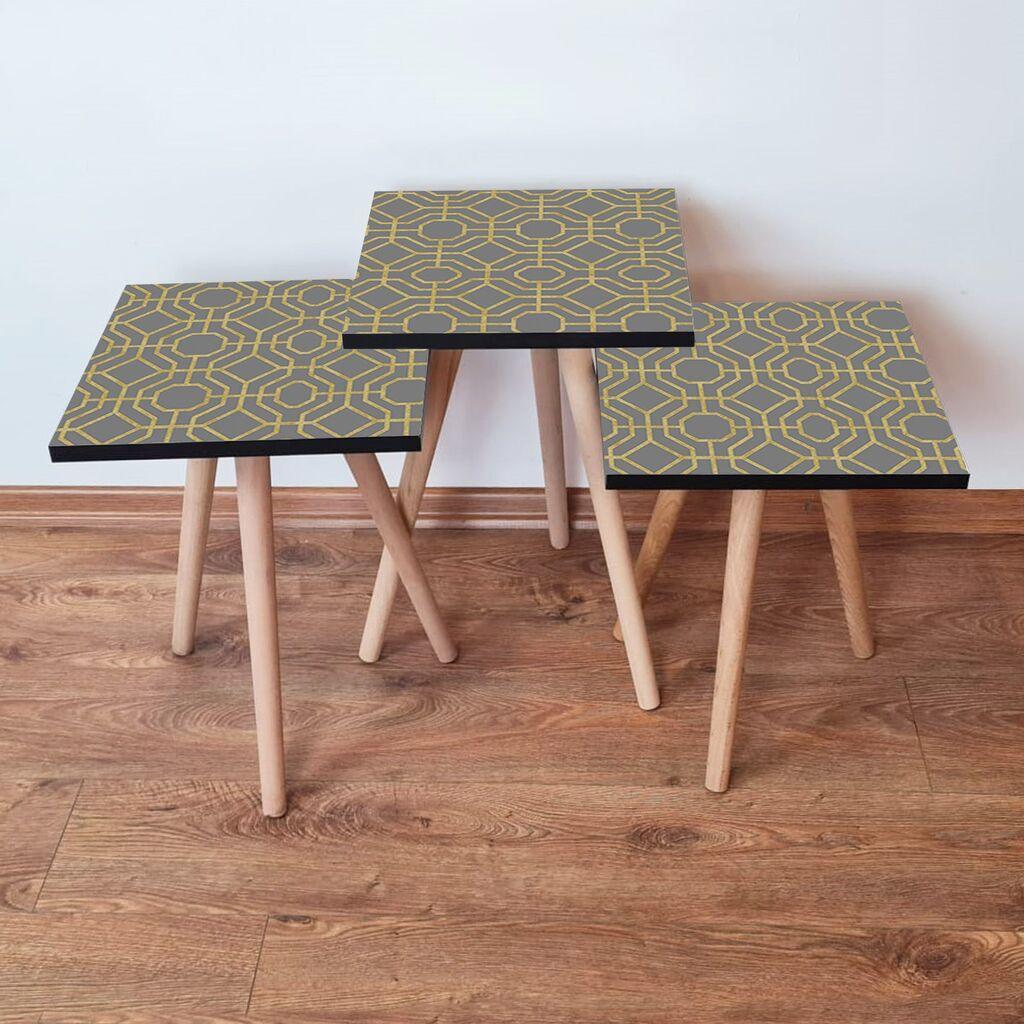 Hanah Home set stolića za kafu 3Shp238, 3 dijela, šareni