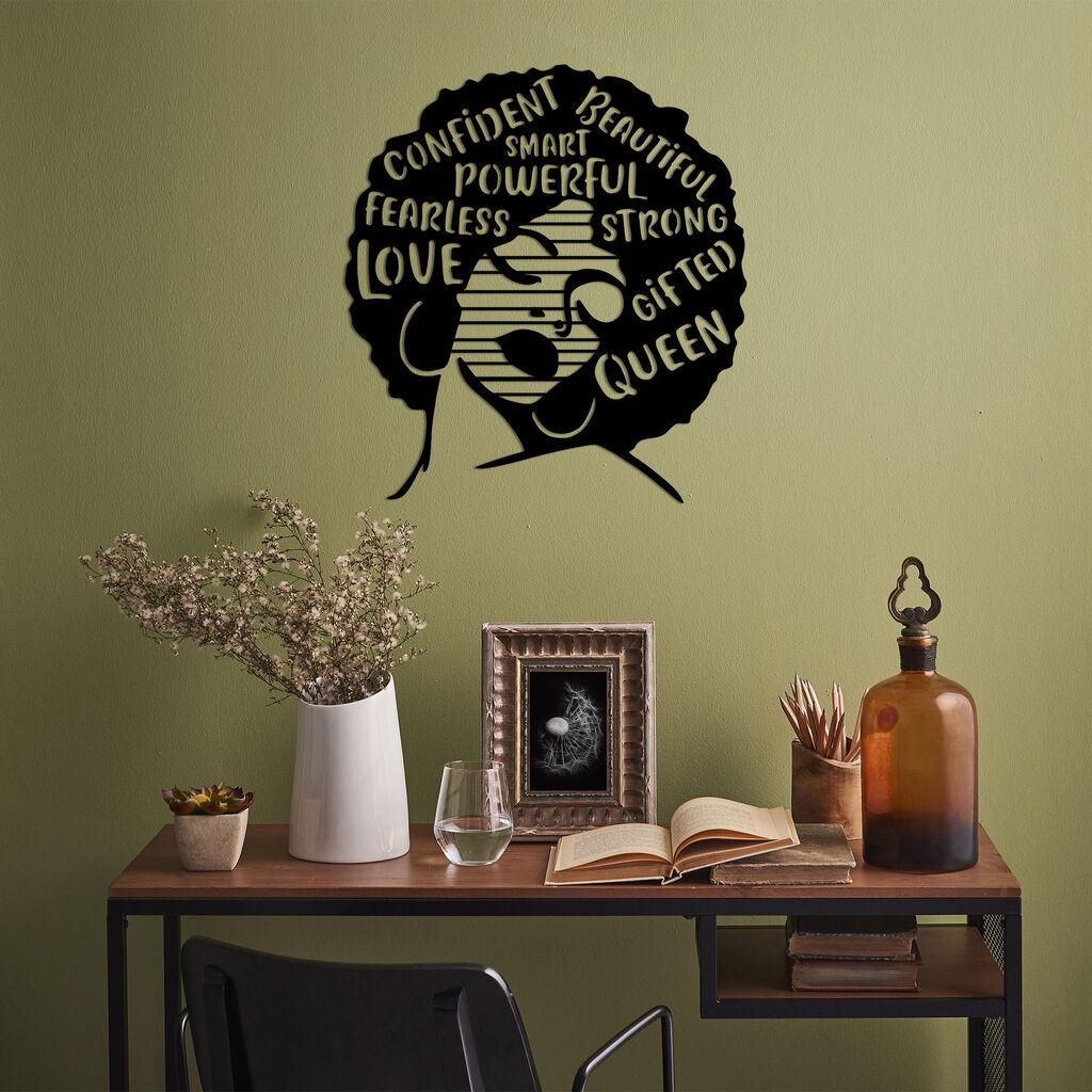 Wallity Zidna dekoracija Love Fearless Smart-473, 64x70cm, Crna