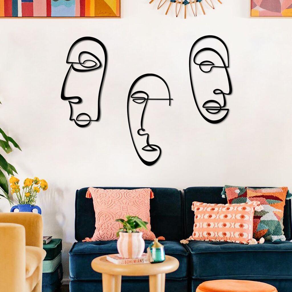 Wallity APT611MS Zidna dekoracija Abstract Line, 3 komada, Crna