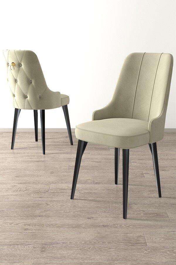 Hanah Home Newa set stolica, 46x94x46 cm, 6 dijelova, krem-crna