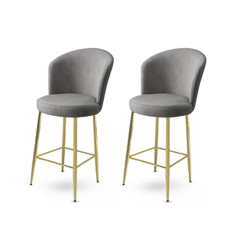 Hanah Home Set barskih stolica Fora, 2 dijela, Sivo-zlatna