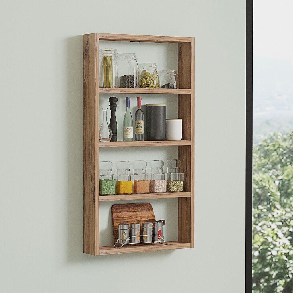 Hanah Home Zidna polica Quatro, 43,2x80x9 cm, Smeđa