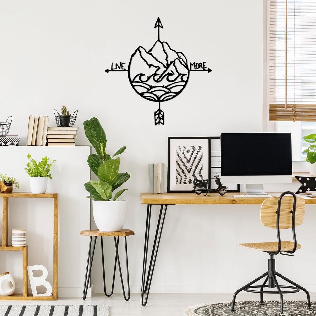 Wallity Zidna dekoracija Live More-448, 70x70 cm, Crna