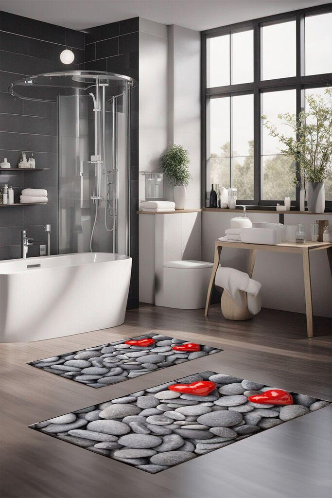 L'essentiel Maison Set tepiha za kupatilo CT-5278, 2 komada, siva