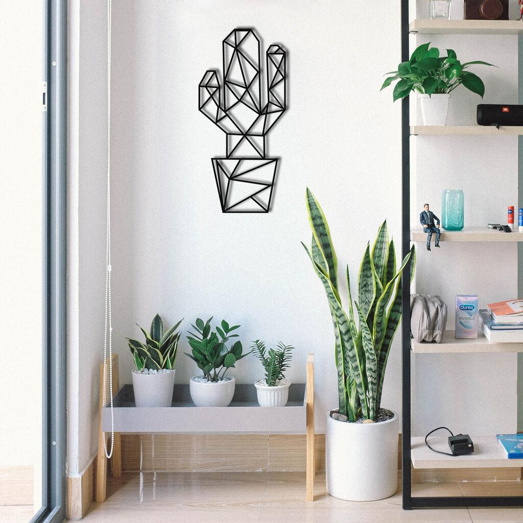 Wallity Zidna dekoracija Cactus, 26x55 cm, 1.2mm, Crna