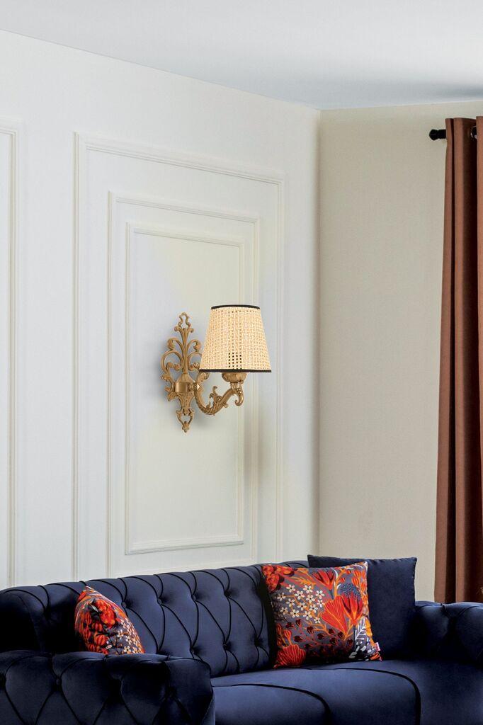 Opviq Zidna lampa Claire Coral, 15x10x13cm, IP20, Bež-zlatna boja