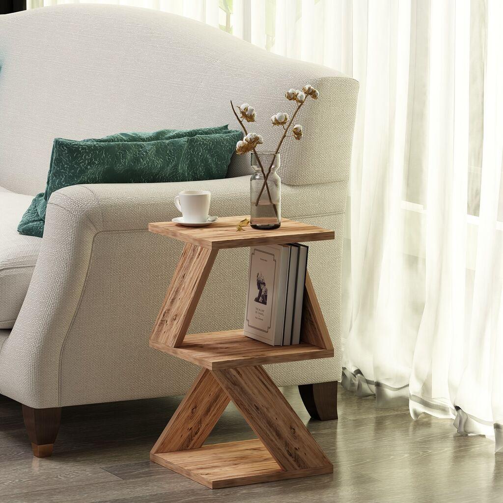 Hanah Home Pomoćni stolić Albeni, 29,6x54,2x29,6 cm, Boja oraha