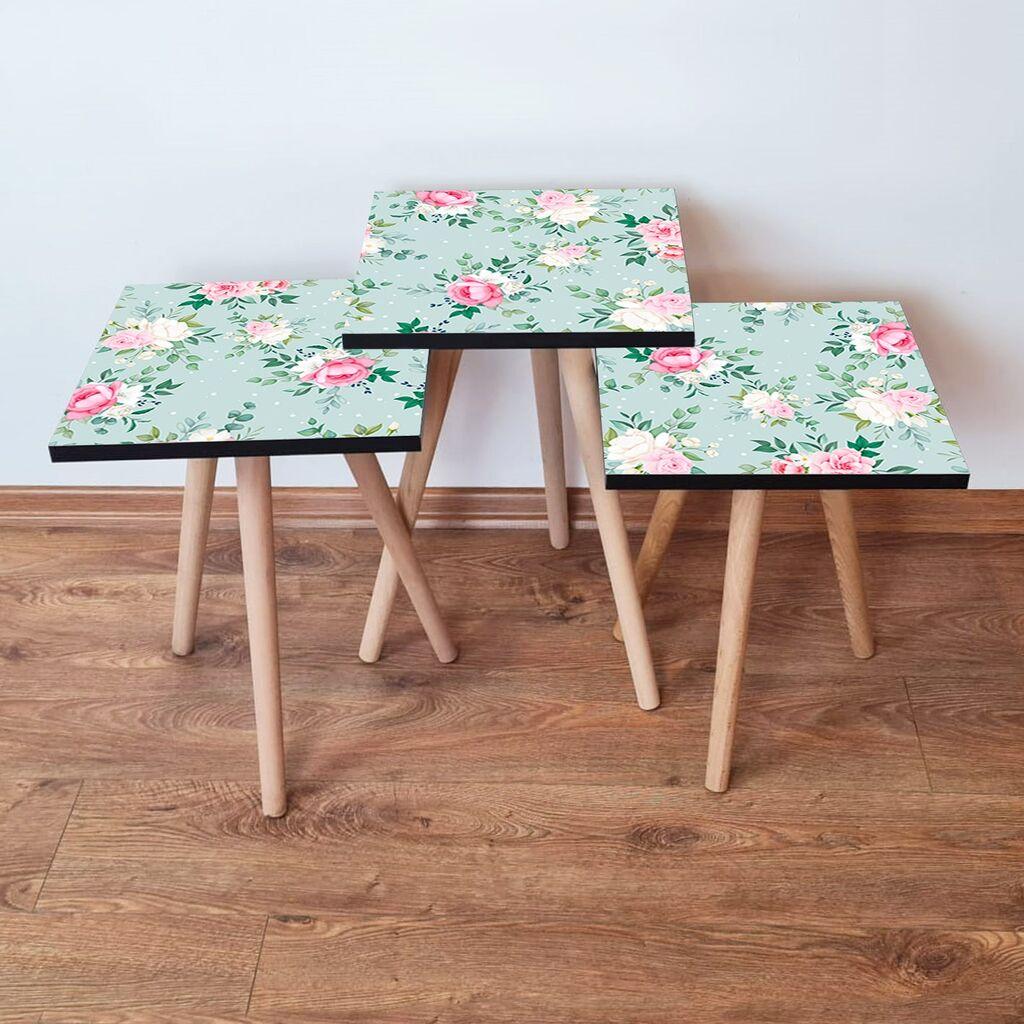 Hanah Home set stolića za kafu 3Shp167, 3 dijela, šareni