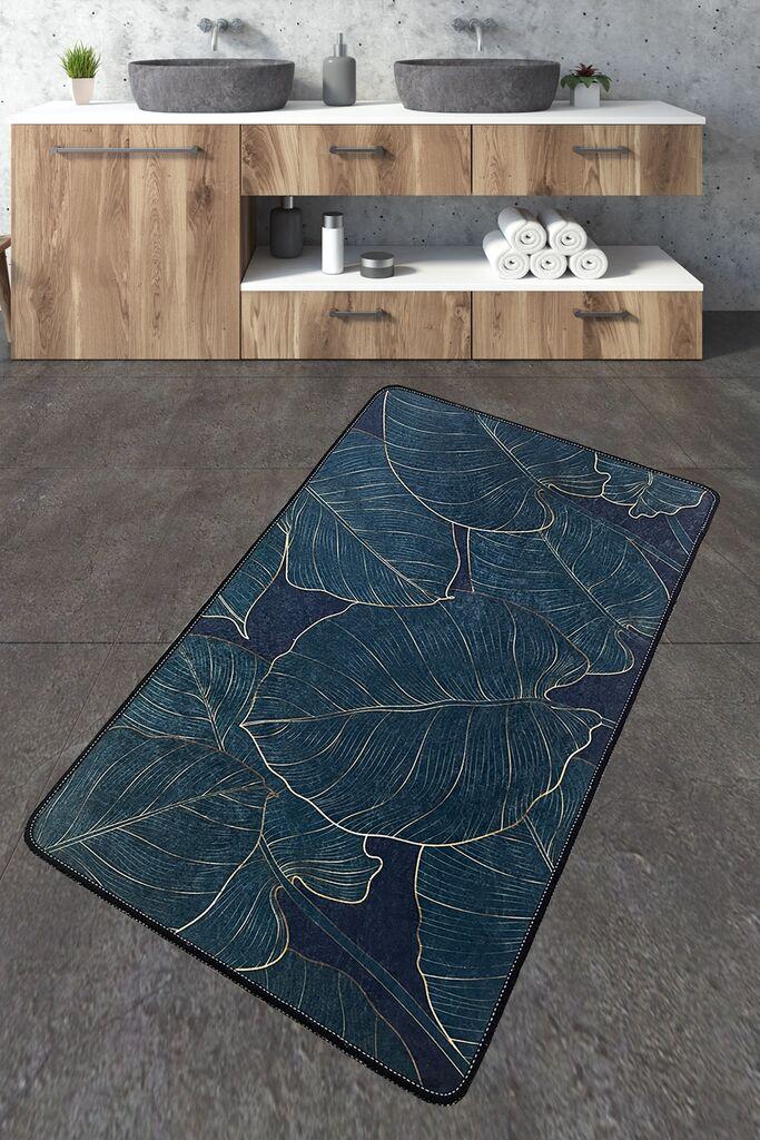 L'essentiel Maison Kupaonski tepih zelena, 70x120 cm, 100% poliester, tamno plava