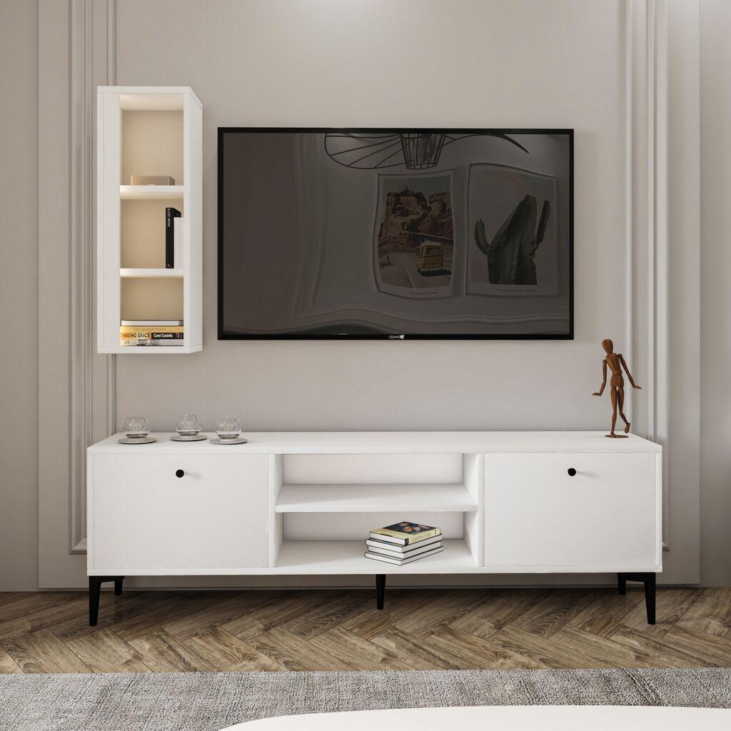 Hanah Home Set TV ormarić i zidna polica Bien, bijela