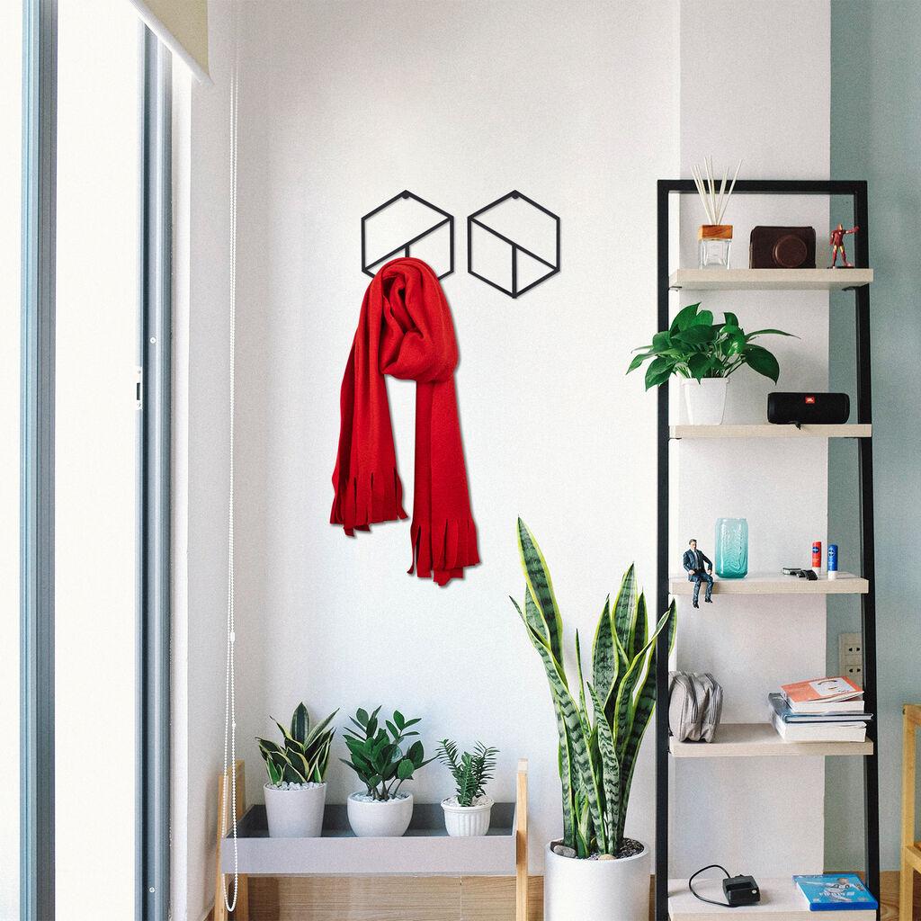 Wallity Zidna vešalica Geometric, 40x20cm, Crna