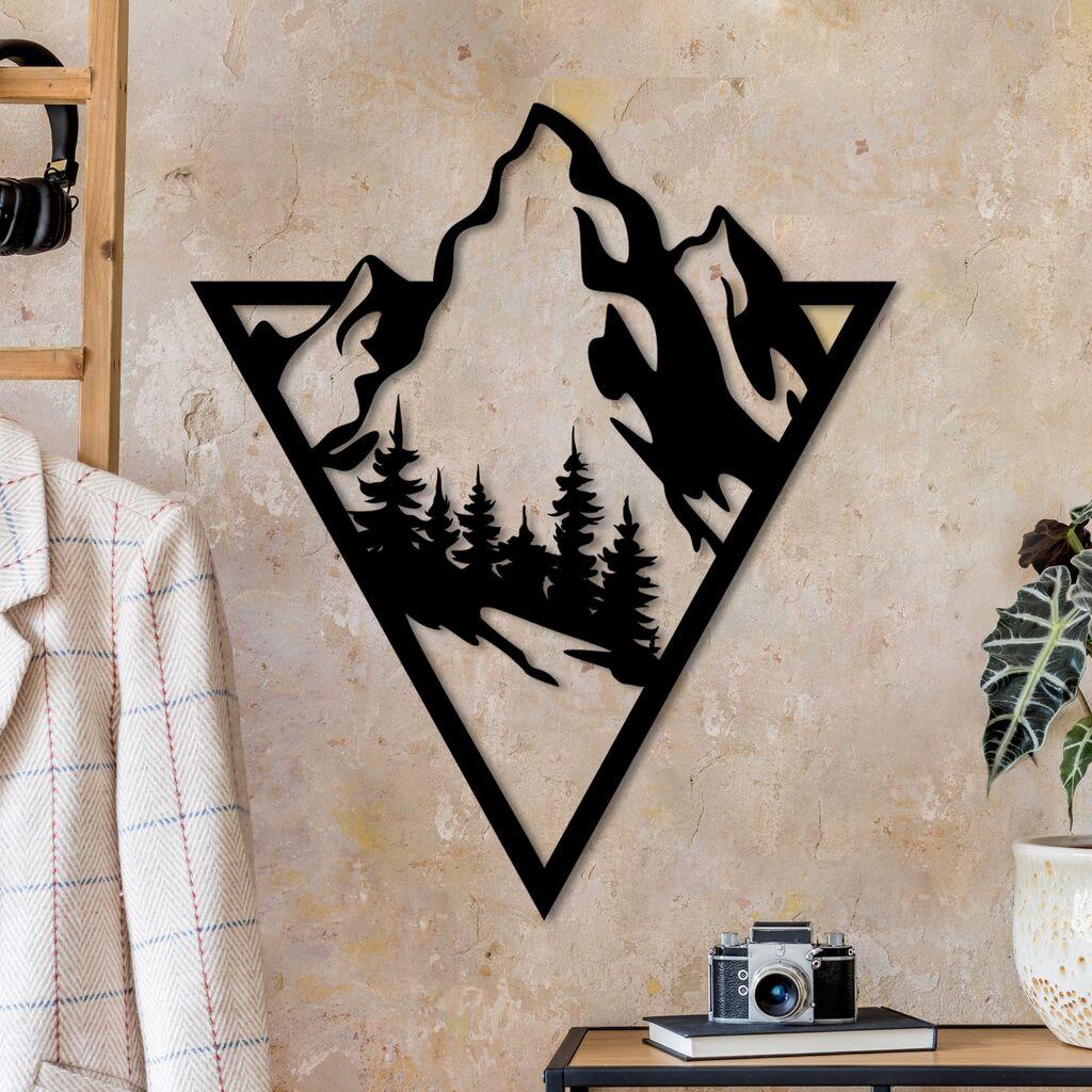 Wallity Zidna dekoracija Montain 2, 53 x 46 cm,  Crna