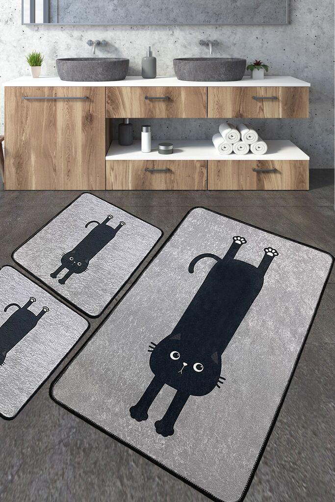 L'Essentiel Maison Comfort prostirka za kupatilo, 3 komada, siva
