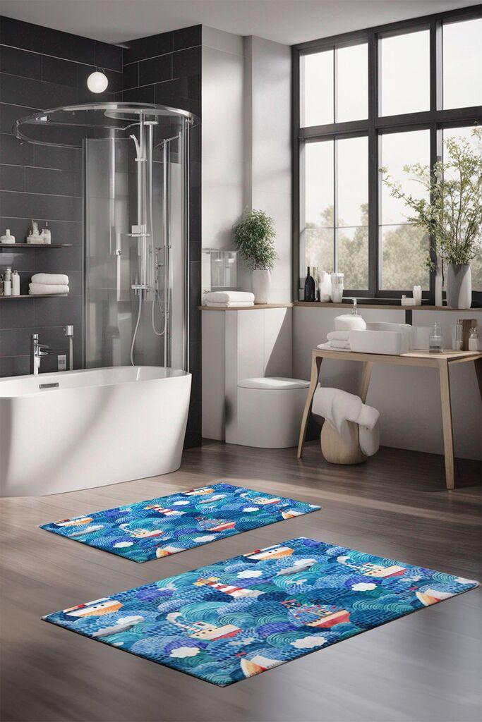 L'essentiel Maison Set tepiha za kupatilo CT-5291, 2 komada, plava
