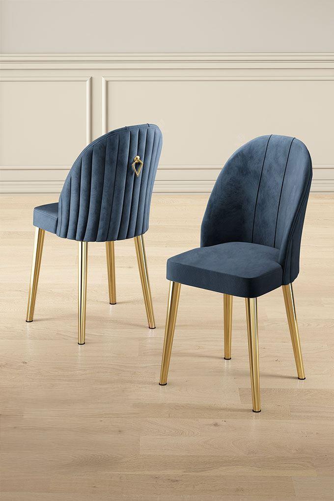 Hanah Home Mara set stolica, 44x90x42 cm, 4 dijela, antracit-zlatna boja