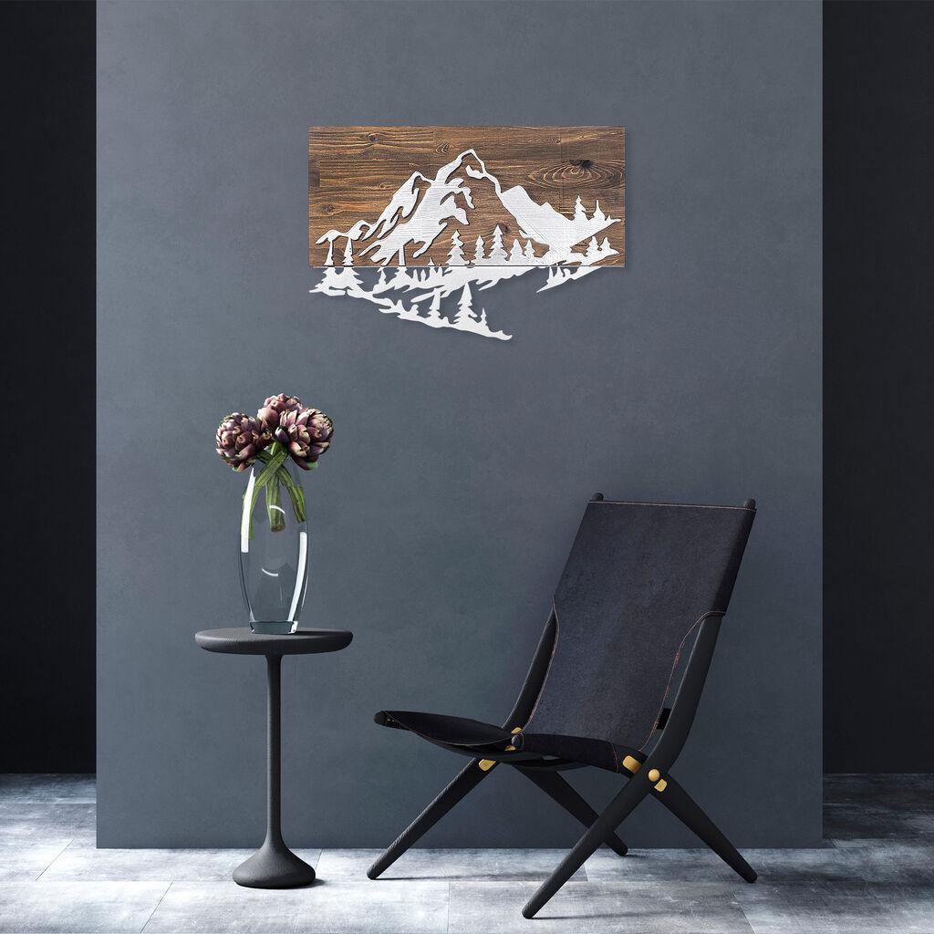 Wallity Zidna dekoracija Mountain v2, 38x58 cm, Smeđe boje