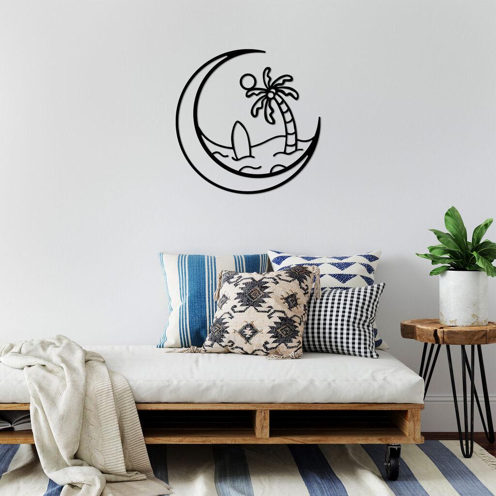 Wallity Zidna dekoracija Sea Sand Surf - 450, 70 x 70 cm,  Crna