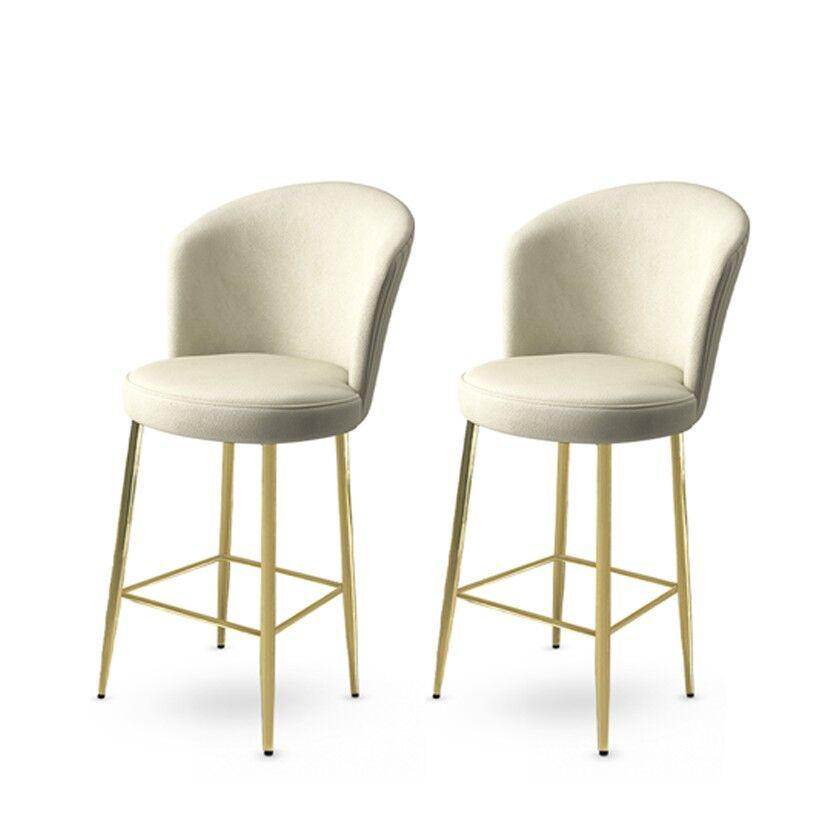 Hanah Home set barskih stolica Fora, 2 dijela, krem-zlatna