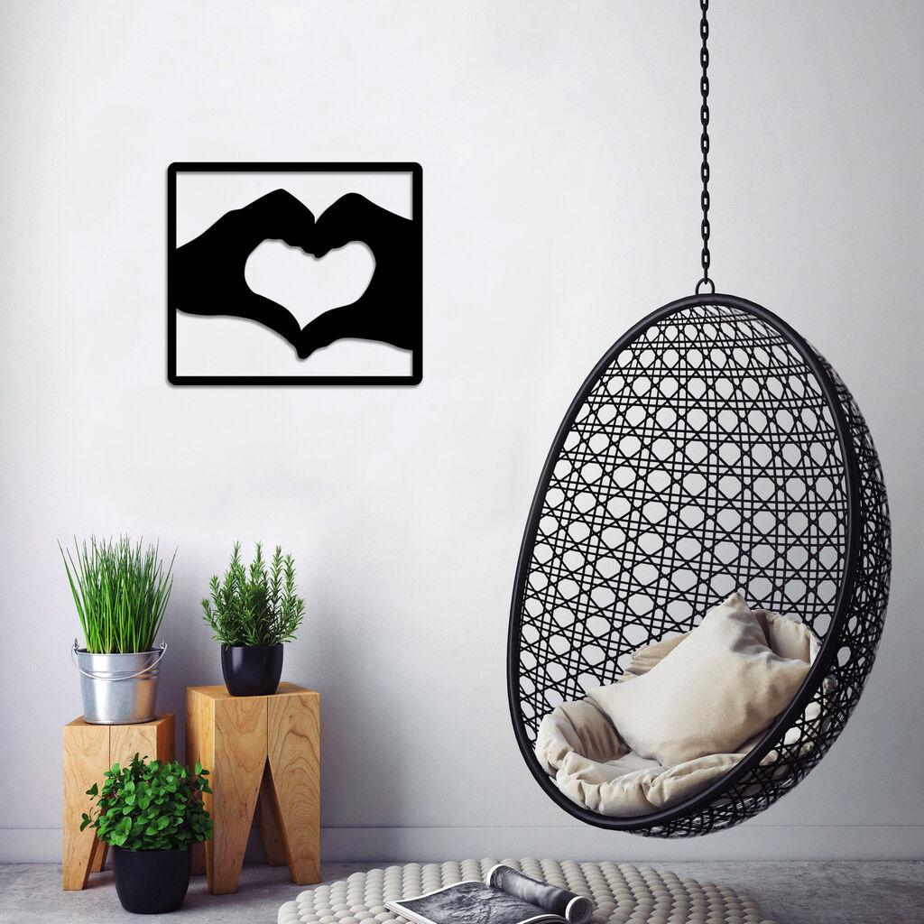 Wallity Zidna dekoracija Love, 50x44 cm, 1.5 mm, Crna