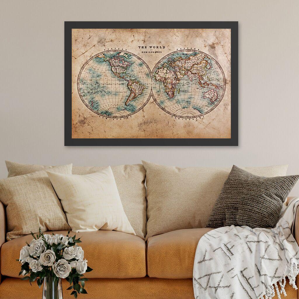 Wallity Uramljena slika The World, 35x45 cm