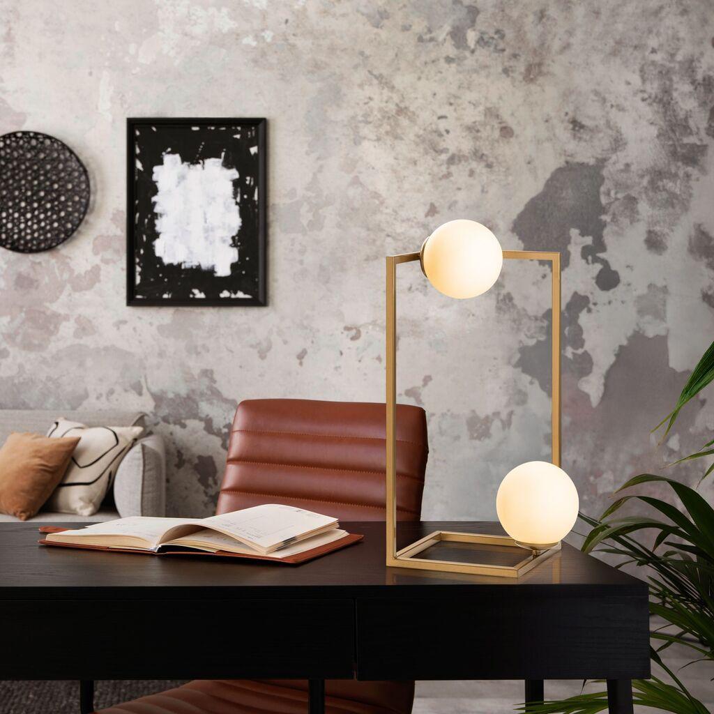 Opviq Stona lampa Corner-15021, 25x25x55 cm, IP20, Zlatna boja