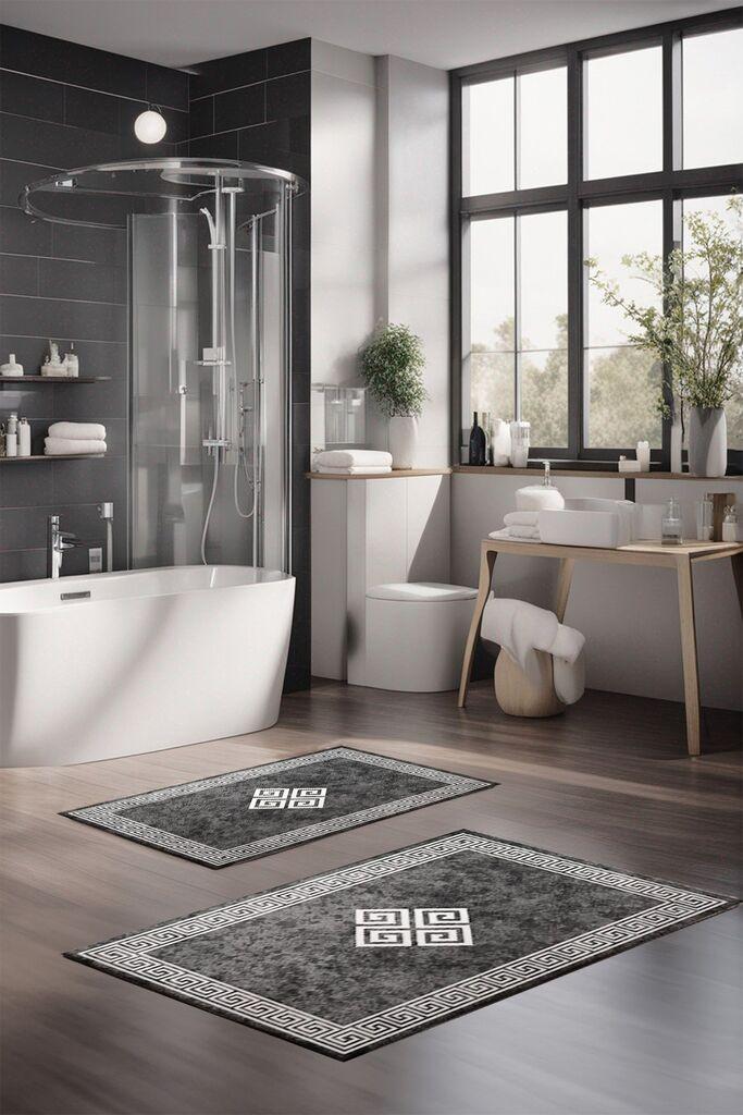 L'essentiel Maison Set Otirač za kupatilo CT-5072, sivo-bijeli