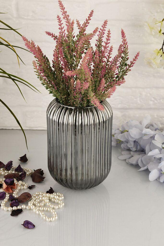 Aberto Design Vaza Line D20F, 10x20x10 cm, Srebrna boja