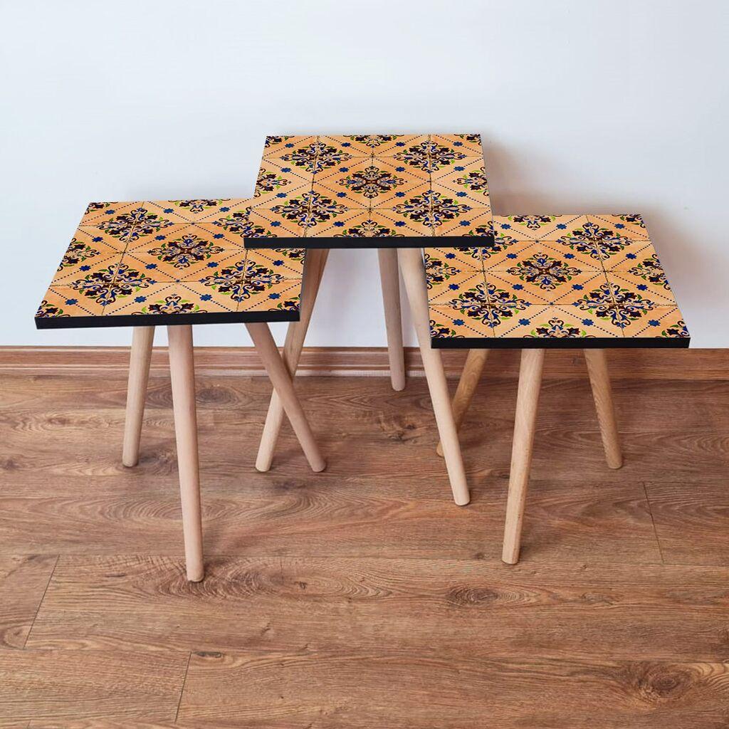 Hanah Home set stolića za kafu 3Shp43, 3 dijela, šareni