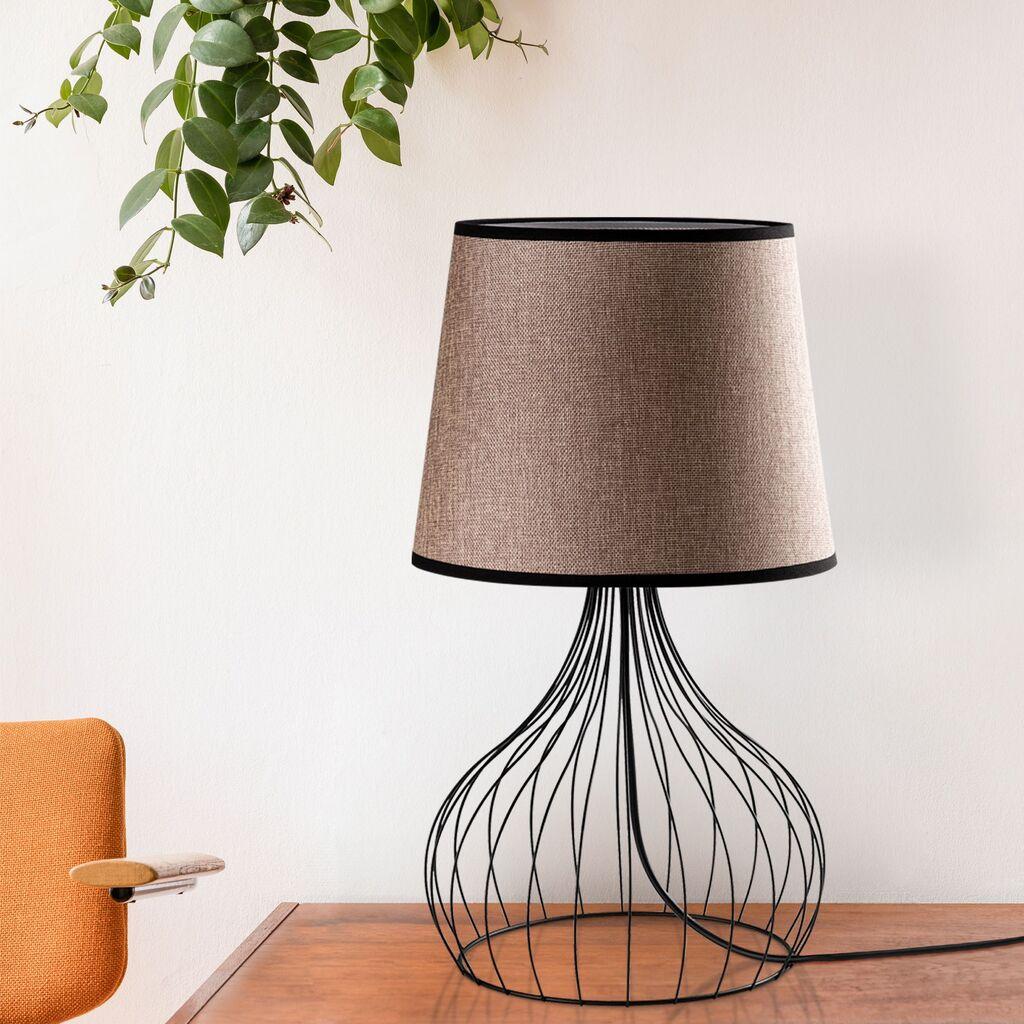 Opviq Stona lampa Telis-5393, 28x28x51 cm, IP20, Crno-smeđa