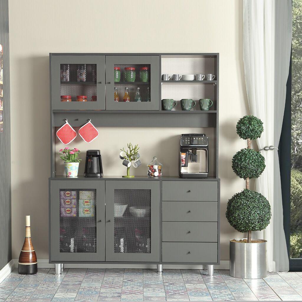 Hanah Home Višenamjenska komoda Grano 140, 140 x 187 x 40 cm, Antracit