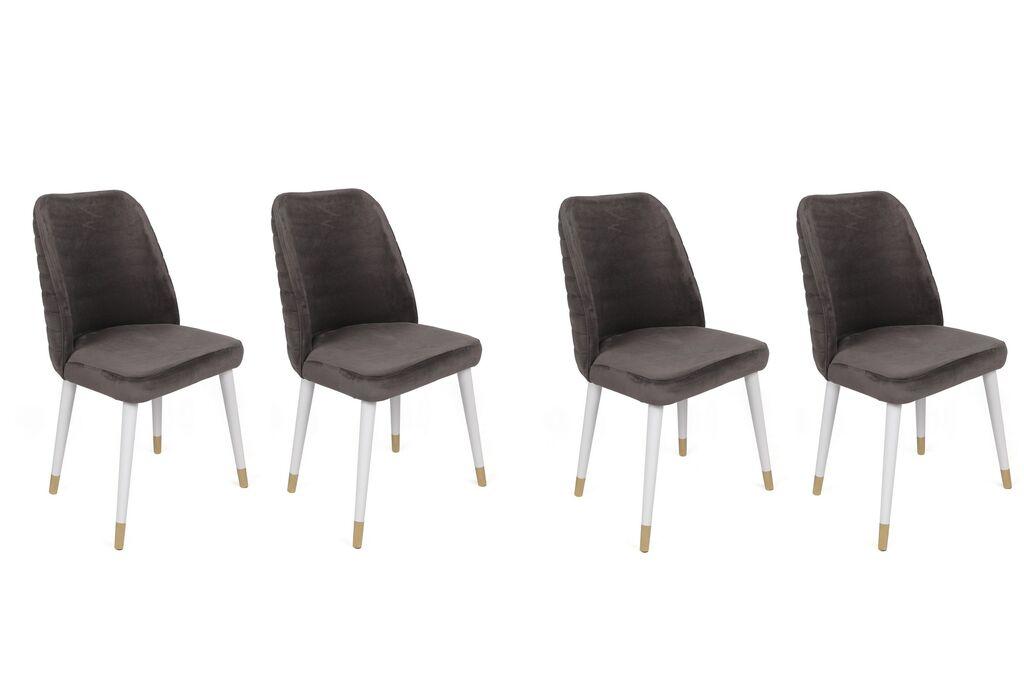 Hanah Home Set trpezarijskih stolica Hugo 401 V4, 4 dijela, Tamno siva