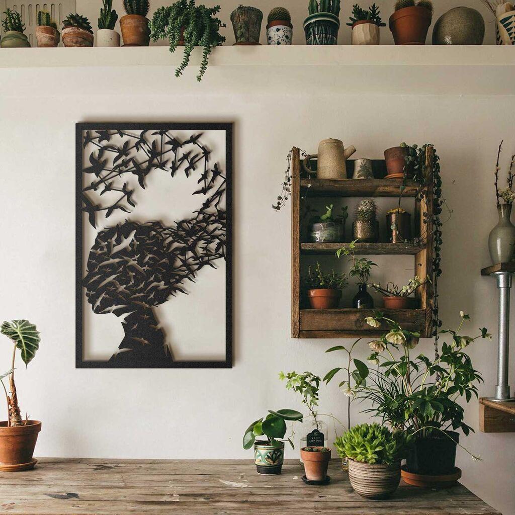 Wallity Zidna dekoracija Kybele-APT036MS, 45x70 cm, 1.5 mm, Crna