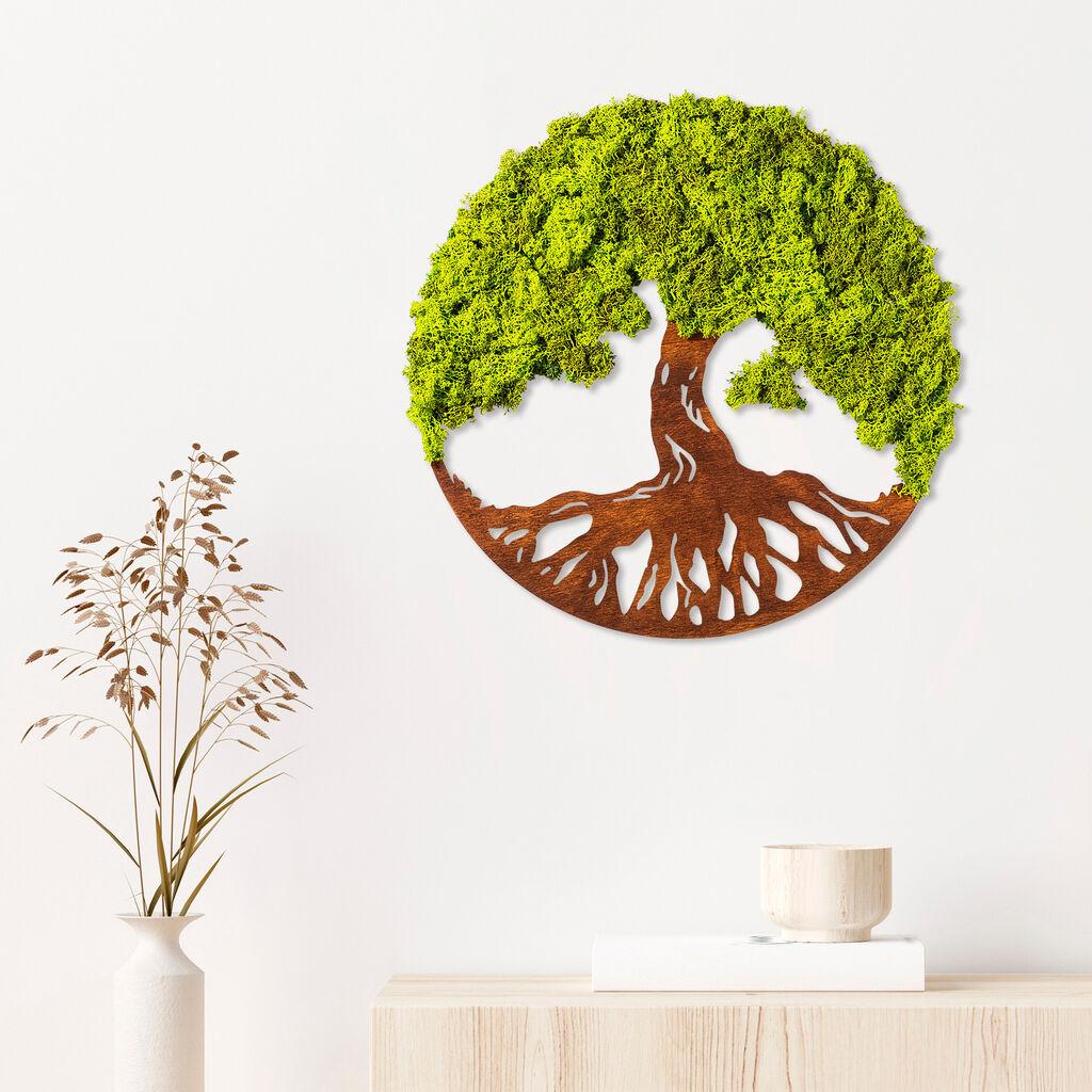 Wallity Zidna dekoracija drvo sa zelenilom MDF 44x44 cm