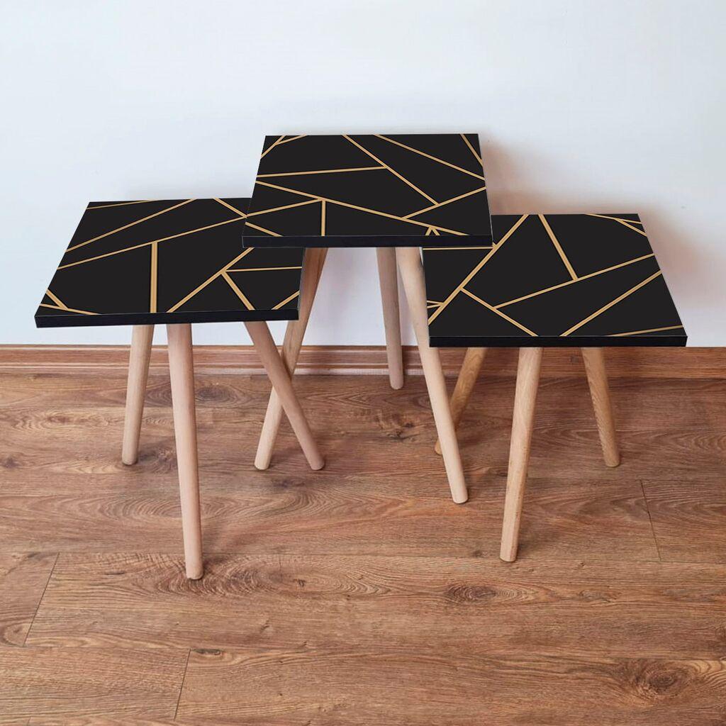 Hanah Home set stolića za kafu 3Shp334, 3 dijela, šareni