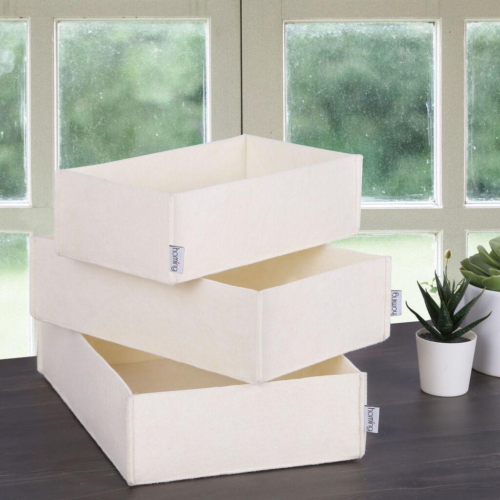 Aberto Design HMY 6271 Set kutija za odlaganje, 3 dijela, Bijela