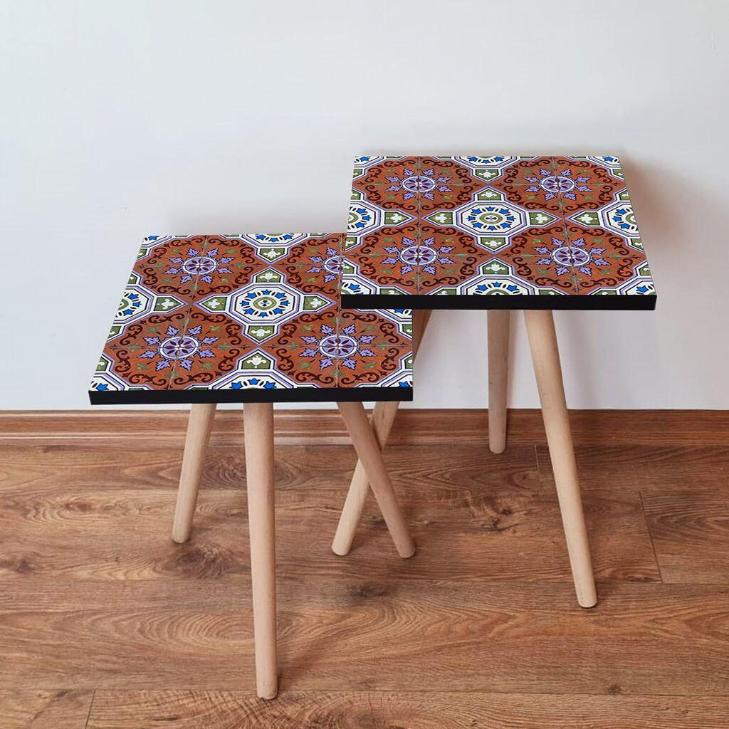 Hanah Home set stolića za kafu 2Shp250, 2 dijela, šareni