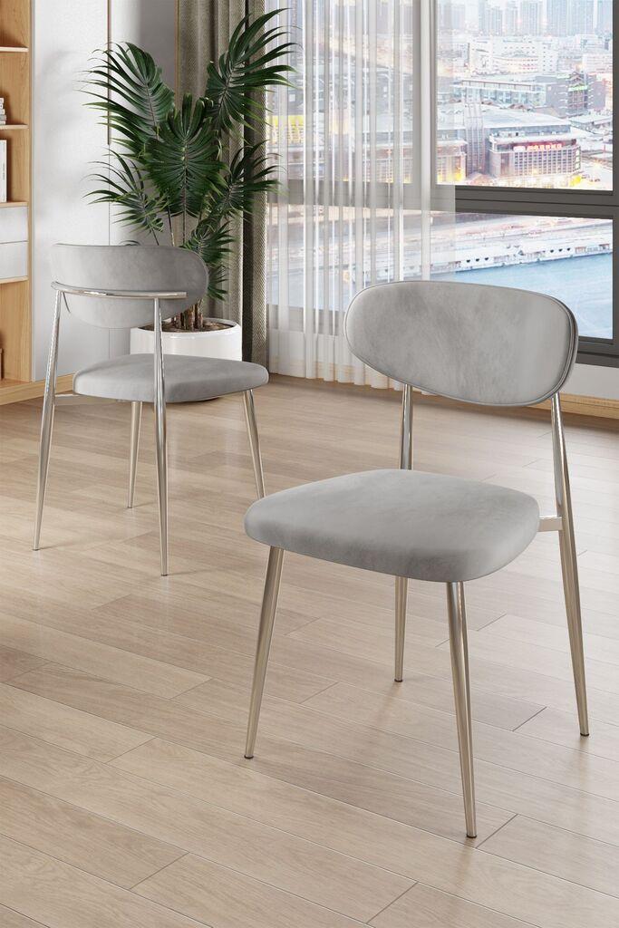 Hanah Home Vina set stolica, 56x76x97 cm, 4 dijela, svijetlosiva