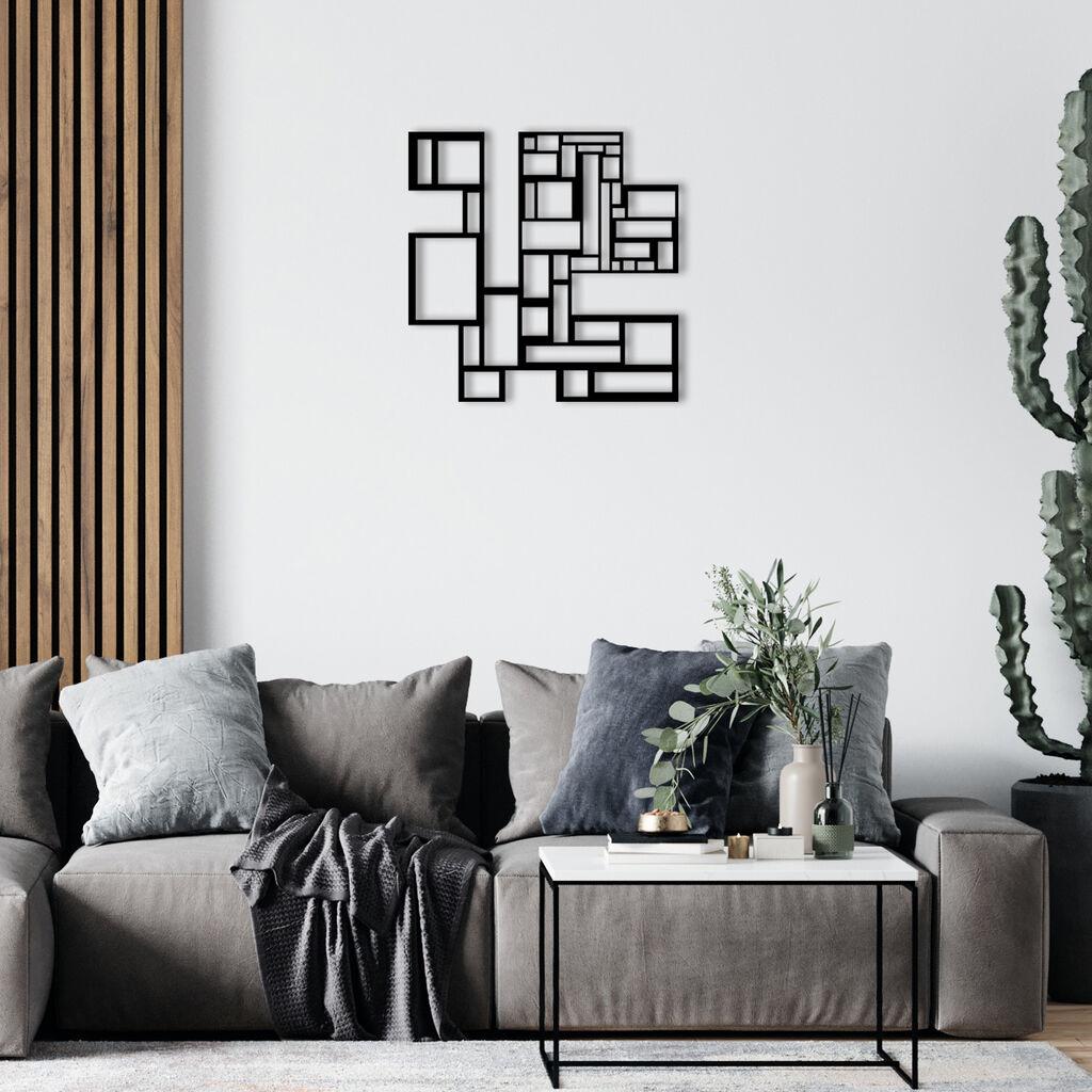 Wallity Zidna dekoracija Squares, 50x50 cm, 1.2mm, Crna