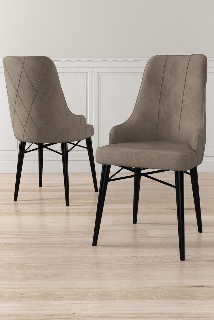 Hanah Home set stolica Neta, 46x95x42 cm, 6 dijelova, crno-smeđa