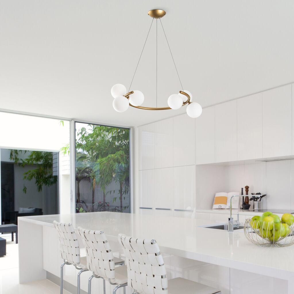 Opviq Luster Luminar-14146, 55x50x115cm, IP20, Zlatno-bijela boja