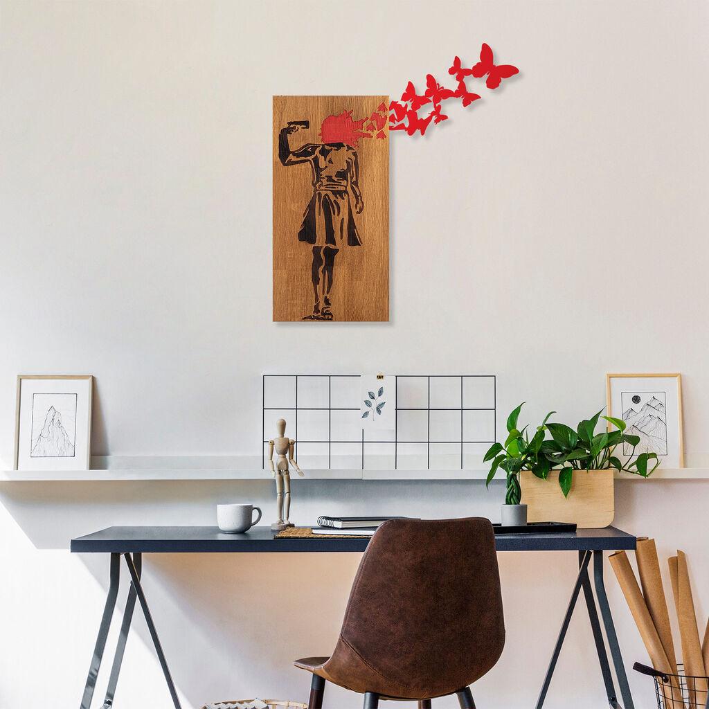 Wallity Zidna dekoracija Banksy - 16, 99 x 34 cm,  Smeđa